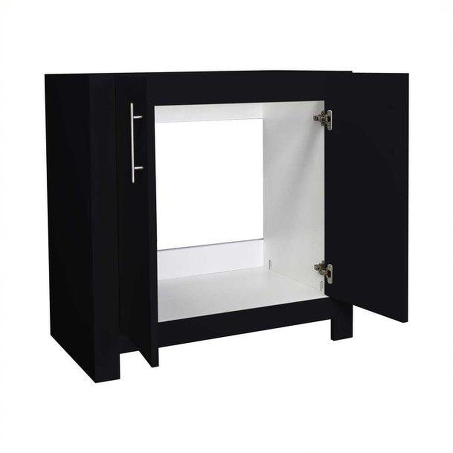 Volpa USA Boston 36" x 20" Black Modern Freestanding Bathroom Vanity With Brushed Nickel Handles