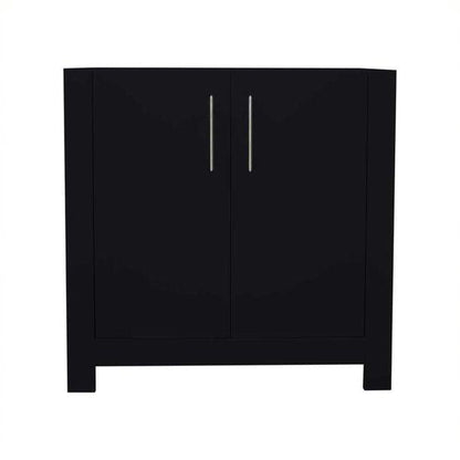 Volpa USA Boston 36" x 20" Black Modern Freestanding Bathroom Vanity With Brushed Nickel Handles