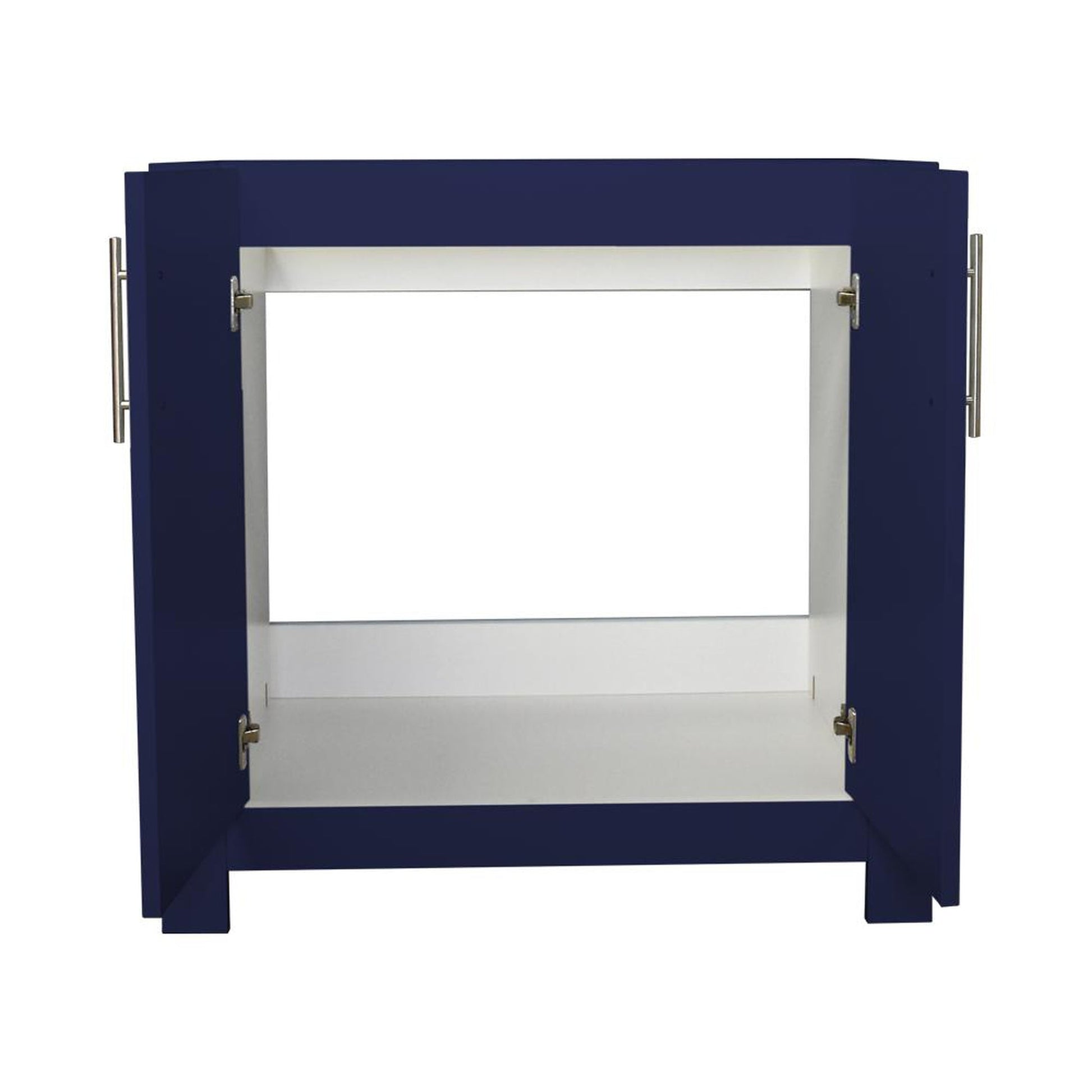 Volpa USA Boston 36" x 20" Navy Modern Freestanding Bathroom Vanity With Brushed Nickel Handles