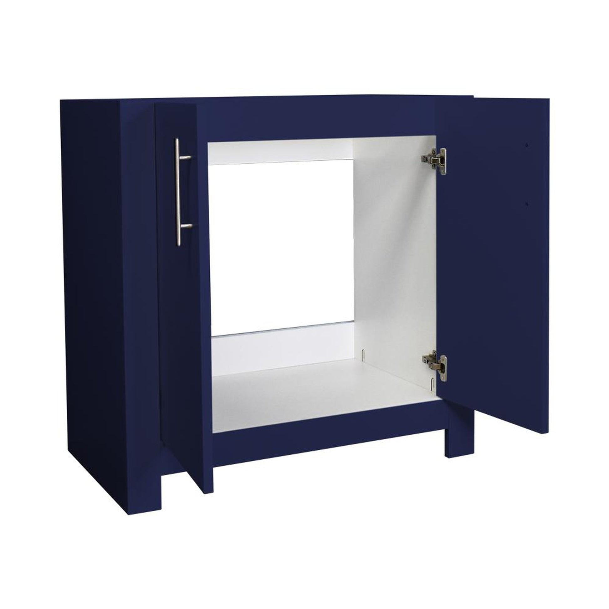 Volpa USA Boston 36" x 20" Navy Modern Freestanding Bathroom Vanity With Brushed Nickel Handles