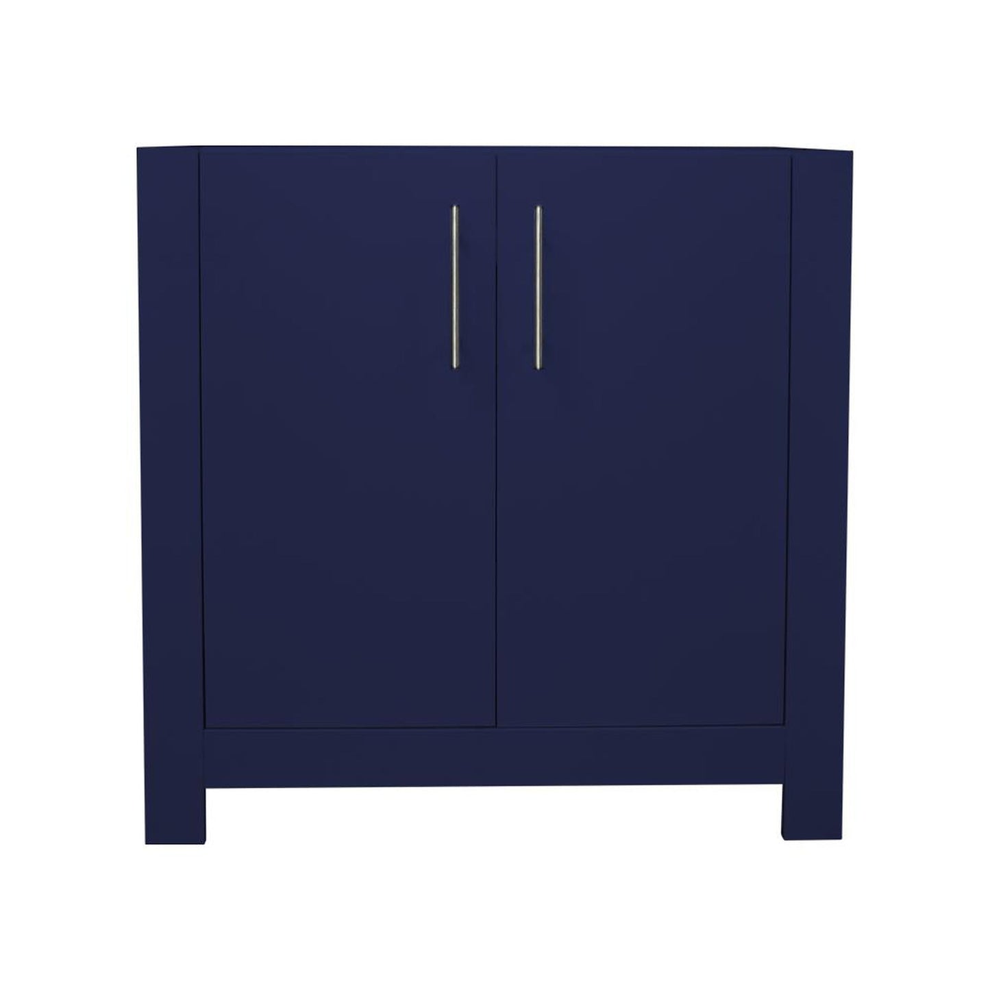 Volpa USA Boston 36" x 20" Navy Modern Freestanding Bathroom Vanity With Brushed Nickel Handles