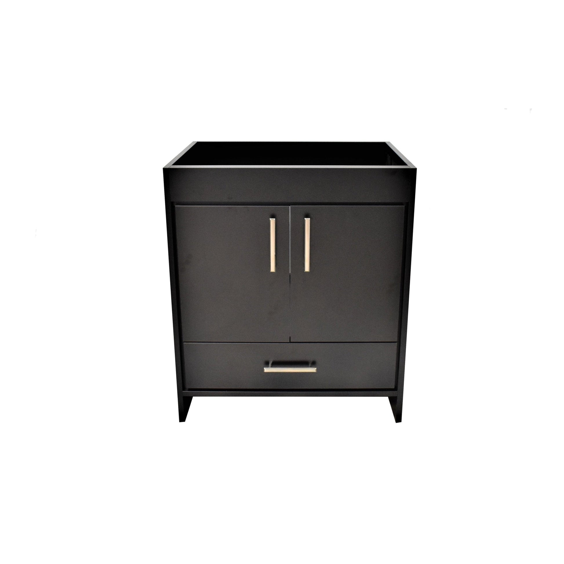 Volpa USA Capri 24" x 22" Black Modern Bathroom Vanity With Brushed Nickel Edge Handles