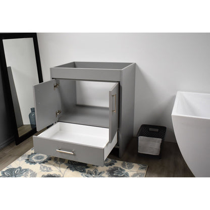 Volpa USA Capri 24" x 22" Gray Modern Bathroom Vanity With Brushed Nickel Edge Handles