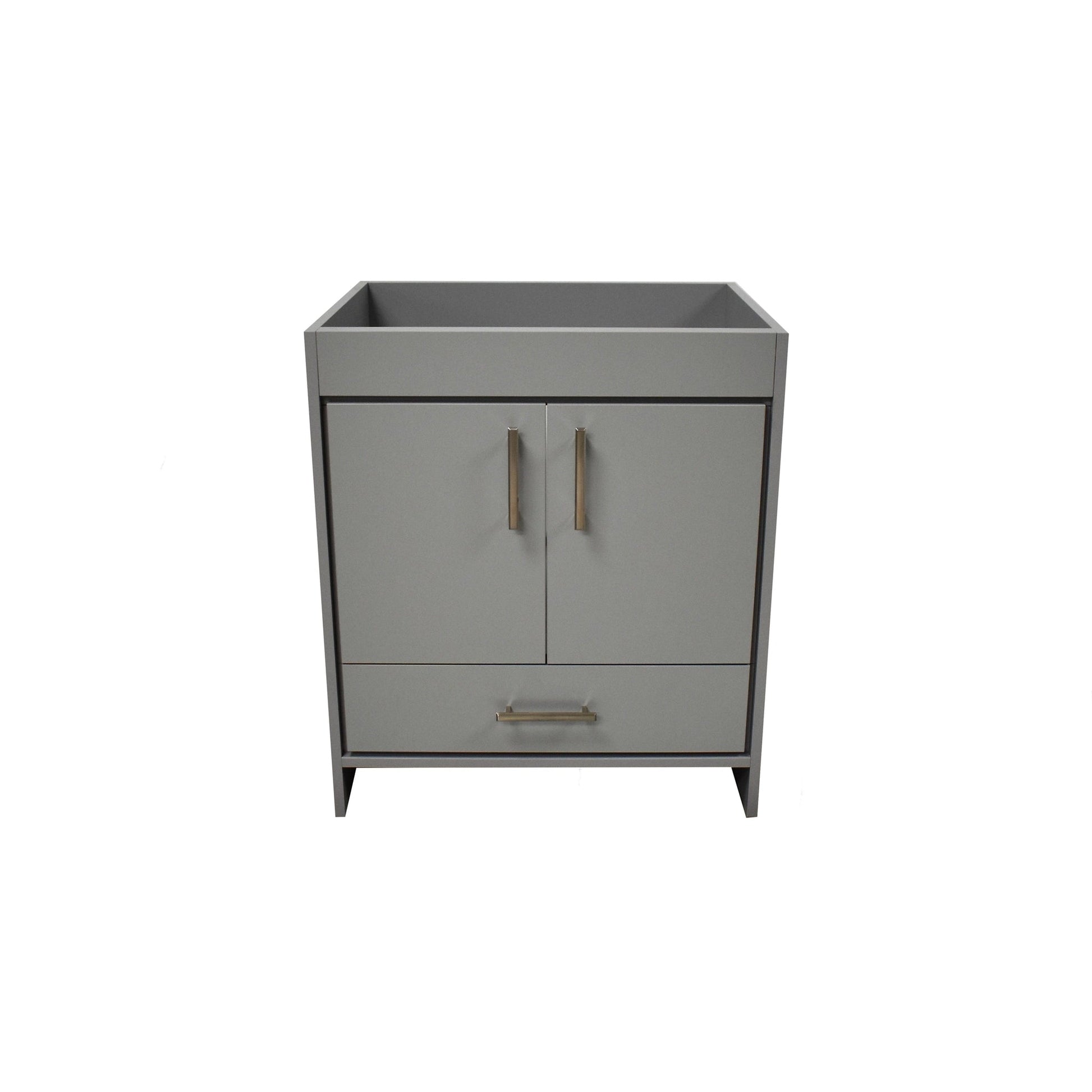 Volpa USA Capri 24" x 22" Gray Modern Bathroom Vanity With Brushed Nickel Edge Handles