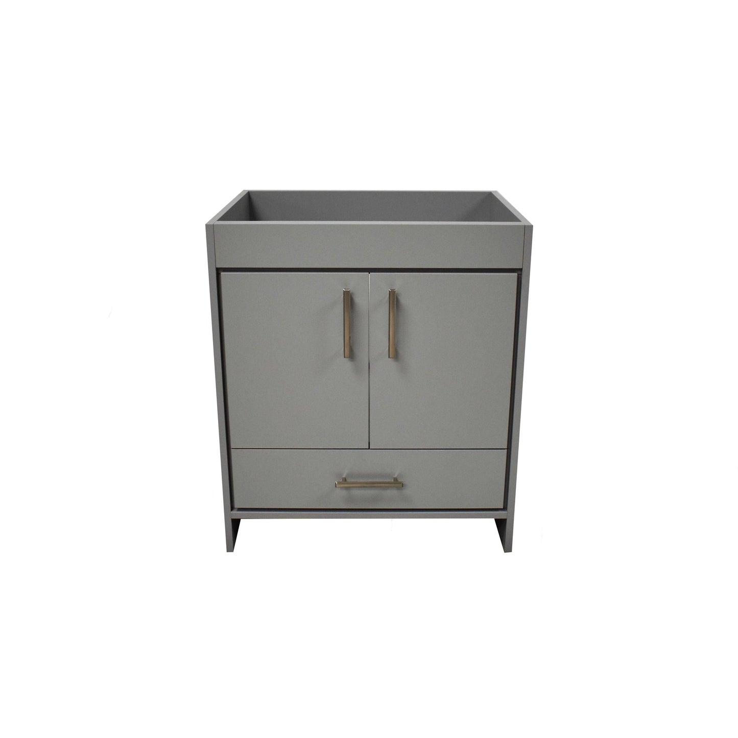 Volpa USA Capri 24" x 22" Gray Modern Bathroom Vanity With Brushed Nickel Edge Handles