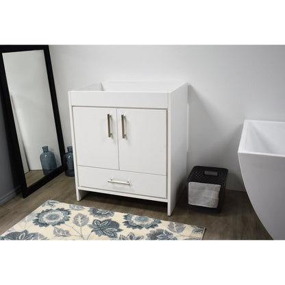 Volpa USA Capri 24" x 22" White Modern Bathroom Vanity With Brushed Nickel Edge Handles