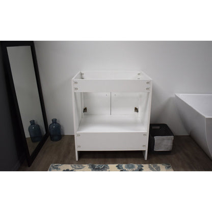 Volpa USA Capri 24" x 22" White Modern Bathroom Vanity With Brushed Nickel Edge Handles