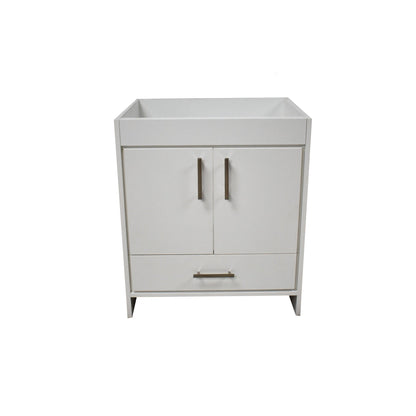 Volpa USA Capri 24" x 22" White Modern Bathroom Vanity With Brushed Nickel Edge Handles