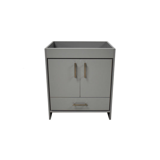 Volpa USA Capri 30" x 22" Gray Modern Bathroom Vanity With Brushed Nickel Edge Handles