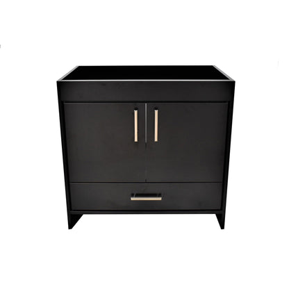 Volpa USA Capri 36" x 22" Black Modern Bathroom Vanity With Brushed Nickel Edge Handles