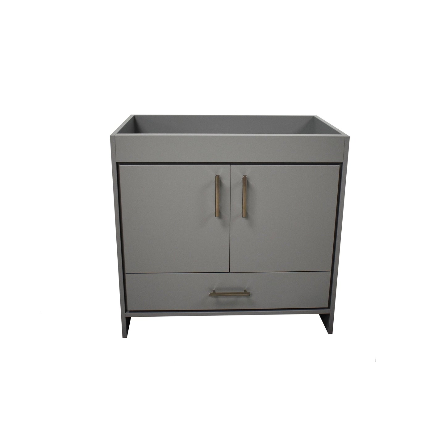 Volpa USA Capri 36" x 22" Gray Modern Bathroom Vanity With Brushed Nickel Edge Handles