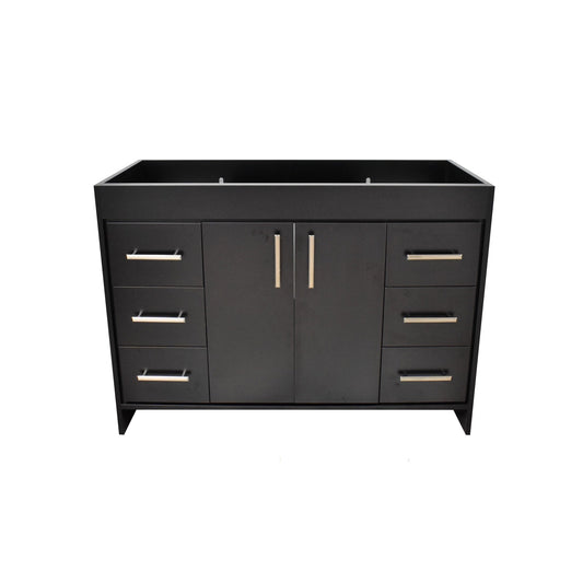 Volpa USA Capri 48" x 22" Black Modern Bathroom Vanity With Brushed Nickel Edge Handles