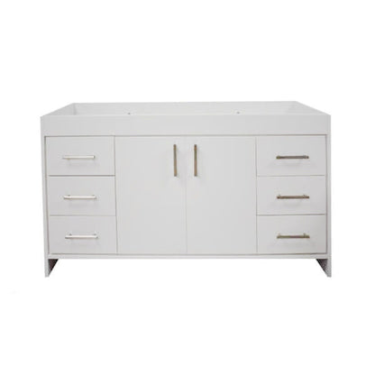 Volpa USA Capri 48" x 22" White Modern Bathroom Vanity With Brushed Nickel Edge Handles