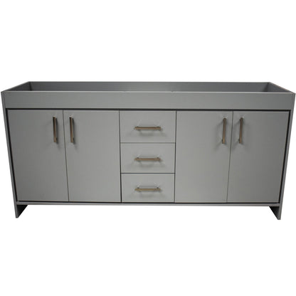 Volpa USA Capri 60" x 22" Gray Modern Bathroom Vanity For Double Sinks With Brushed Nickel Edge Handles