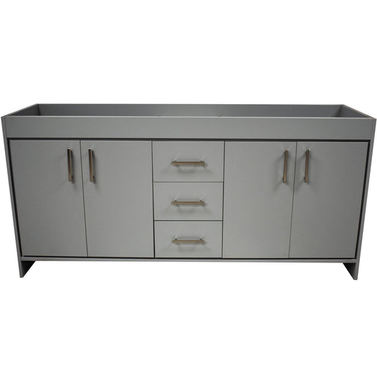 Volpa USA Capri 60" x 22" Gray Modern Bathroom Vanity For Double Sinks With Brushed Nickel Edge Handles