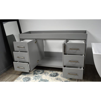Volpa USA Capri 60" x 22" Gray Modern Bathroom Vanity For Single Sink With Brushed Nickel Edge Handles
