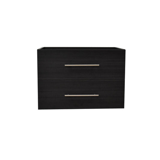 Volpa USA Napa 24" Black Ash Wall-Mounted Floating Modern Bathroom Vanity With Satin Nickel Round Handles