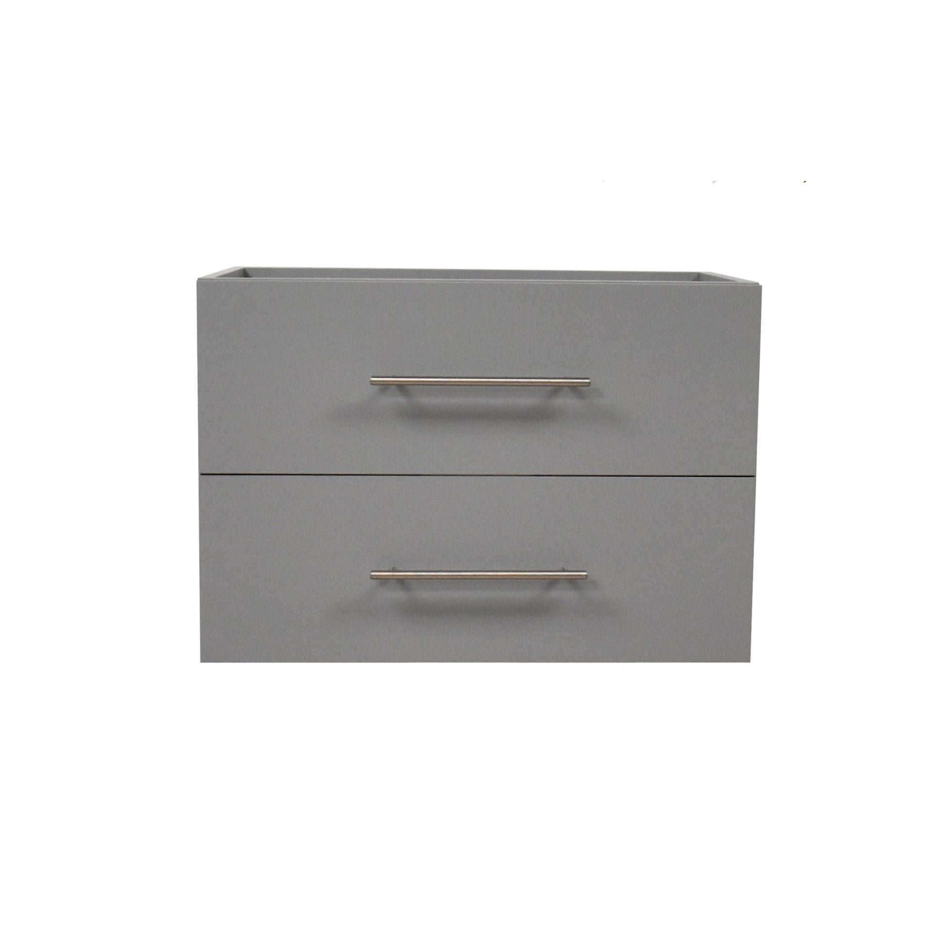 Volpa USA Napa 30" Grey Wall-Mounted Floating Modern Bathroom Vanity With Satin Nickel Round Handles