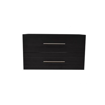 Volpa USA Napa 36" Black Ash Wall-Mounted Floating Modern Bathroom Vanity With Satin Nickel Round Handles