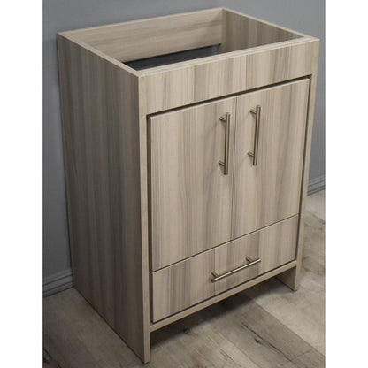 Volpa USA Pacific 24" Ash Gray Freestanding Modern Bathroom Vanity With Brushed Nickel Round Handles Cabinet Only