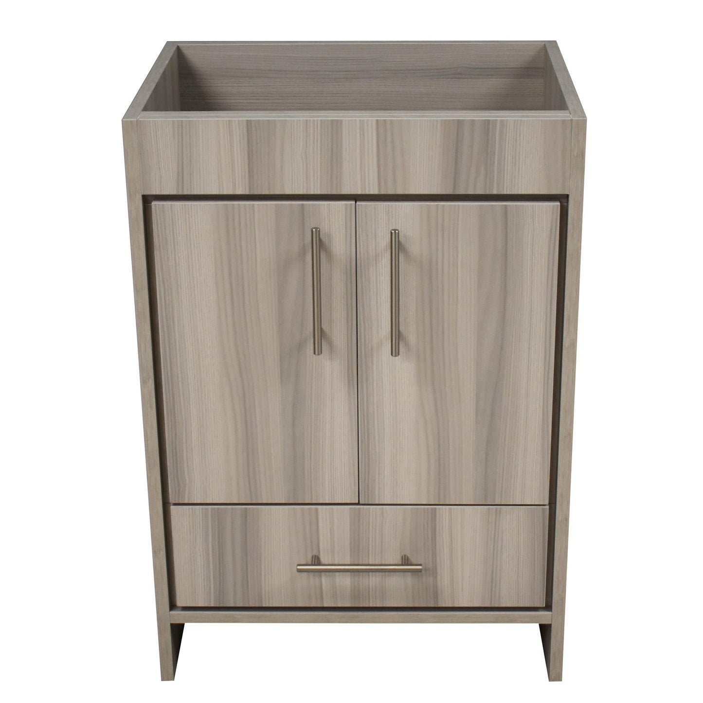 Volpa USA Pacific 24" Ash Gray Freestanding Modern Bathroom Vanity With Brushed Nickel Round Handles Cabinet Only