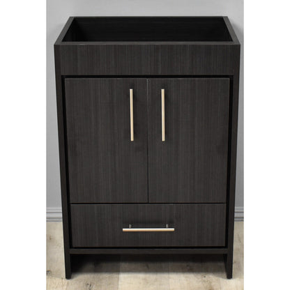 Volpa USA Pacific 24" Black Ash Freestanding Modern Bathroom Vanity With Brushed Nickel Round Handles Cabinet Only