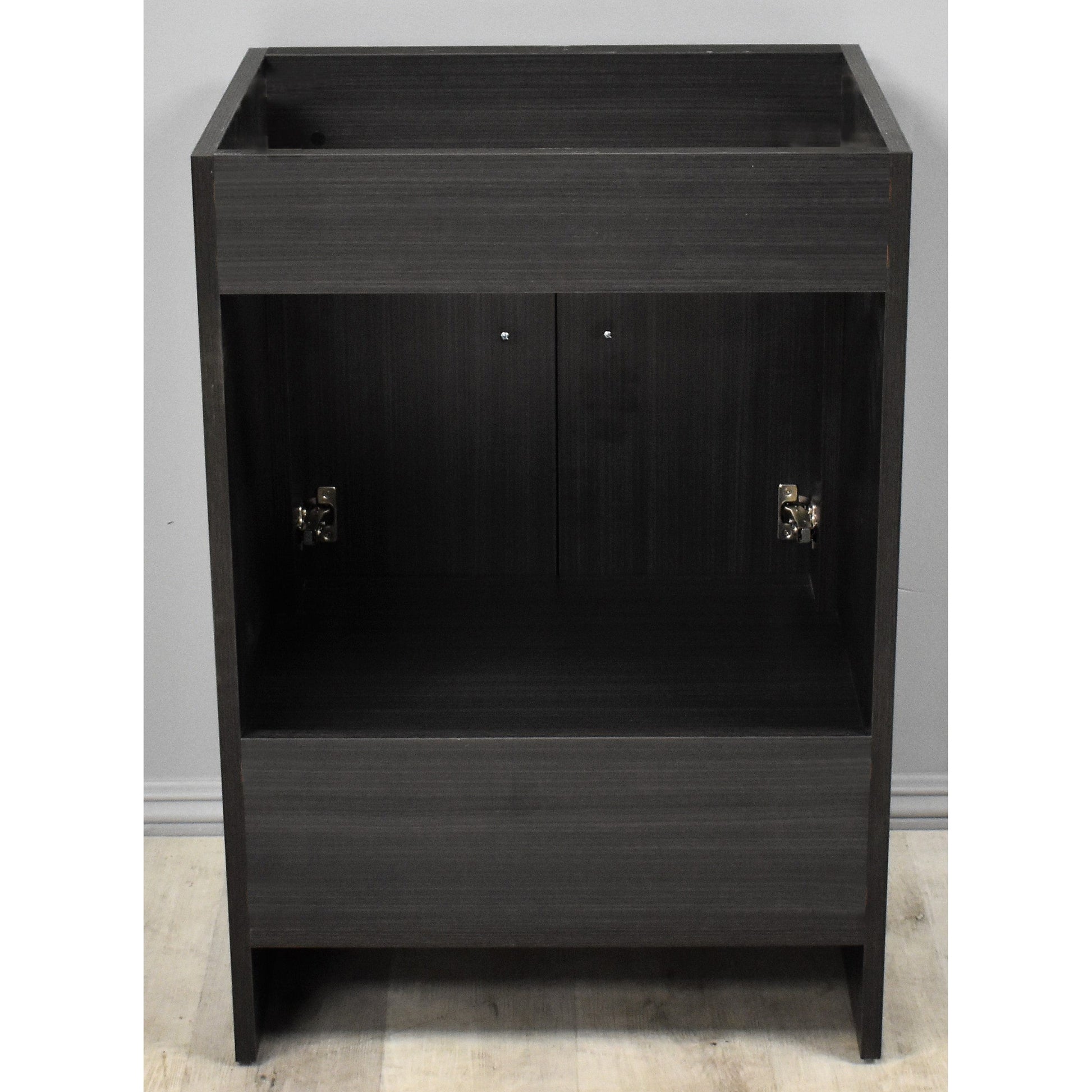 Volpa USA Pacific 24" Black Ash Freestanding Modern Bathroom Vanity With Brushed Nickel Round Handles Cabinet Only