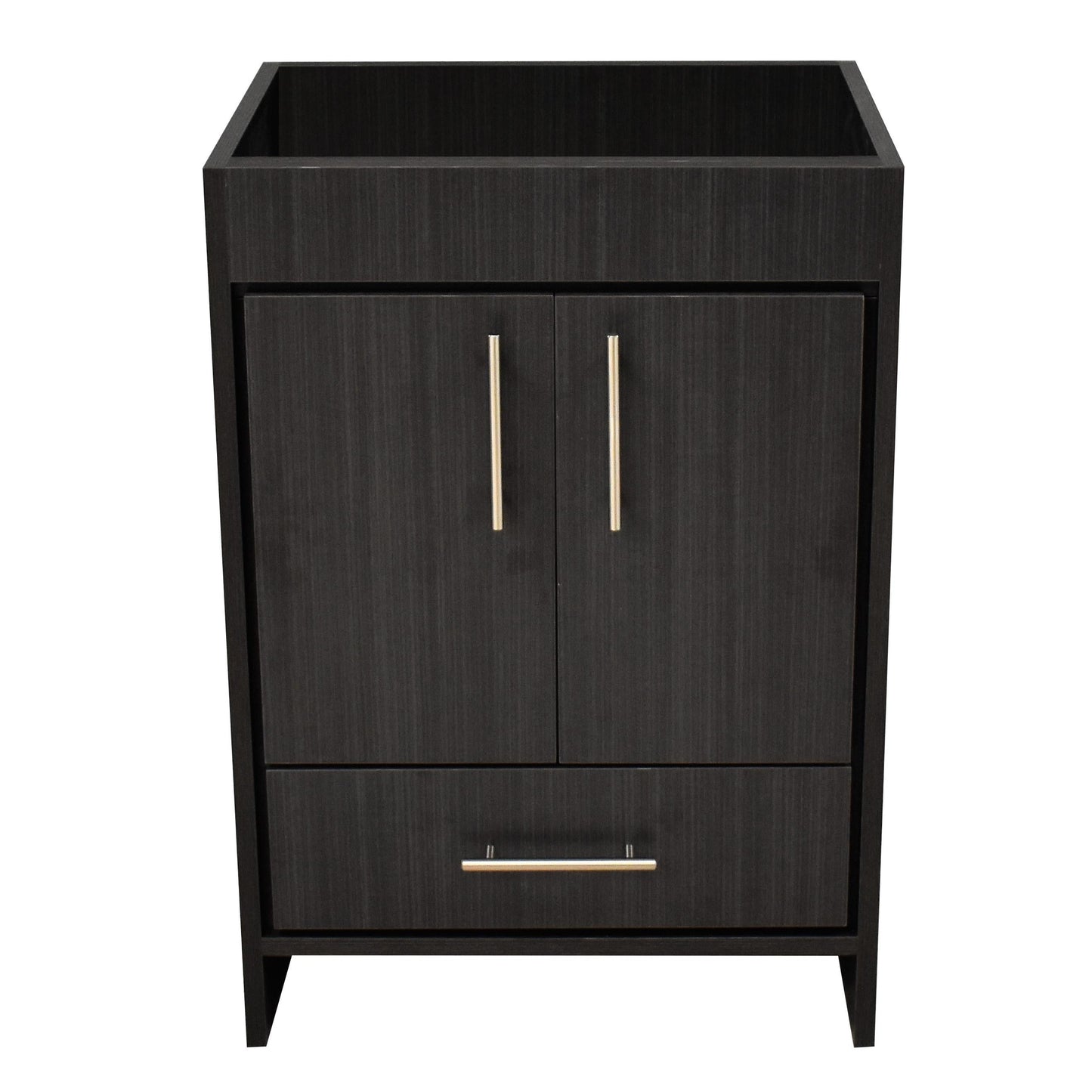 Volpa USA Pacific 24" Black Ash Freestanding Modern Bathroom Vanity With Brushed Nickel Round Handles Cabinet Only