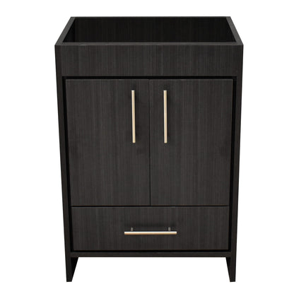 Volpa USA Pacific 24" Black Ash Freestanding Modern Bathroom Vanity With Brushed Nickel Round Handles Cabinet Only