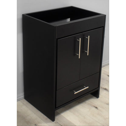 Volpa USA Pacific 24" Black Freestanding Modern Bathroom Vanity With Brushed Nickel Round Handles Cabinet Only