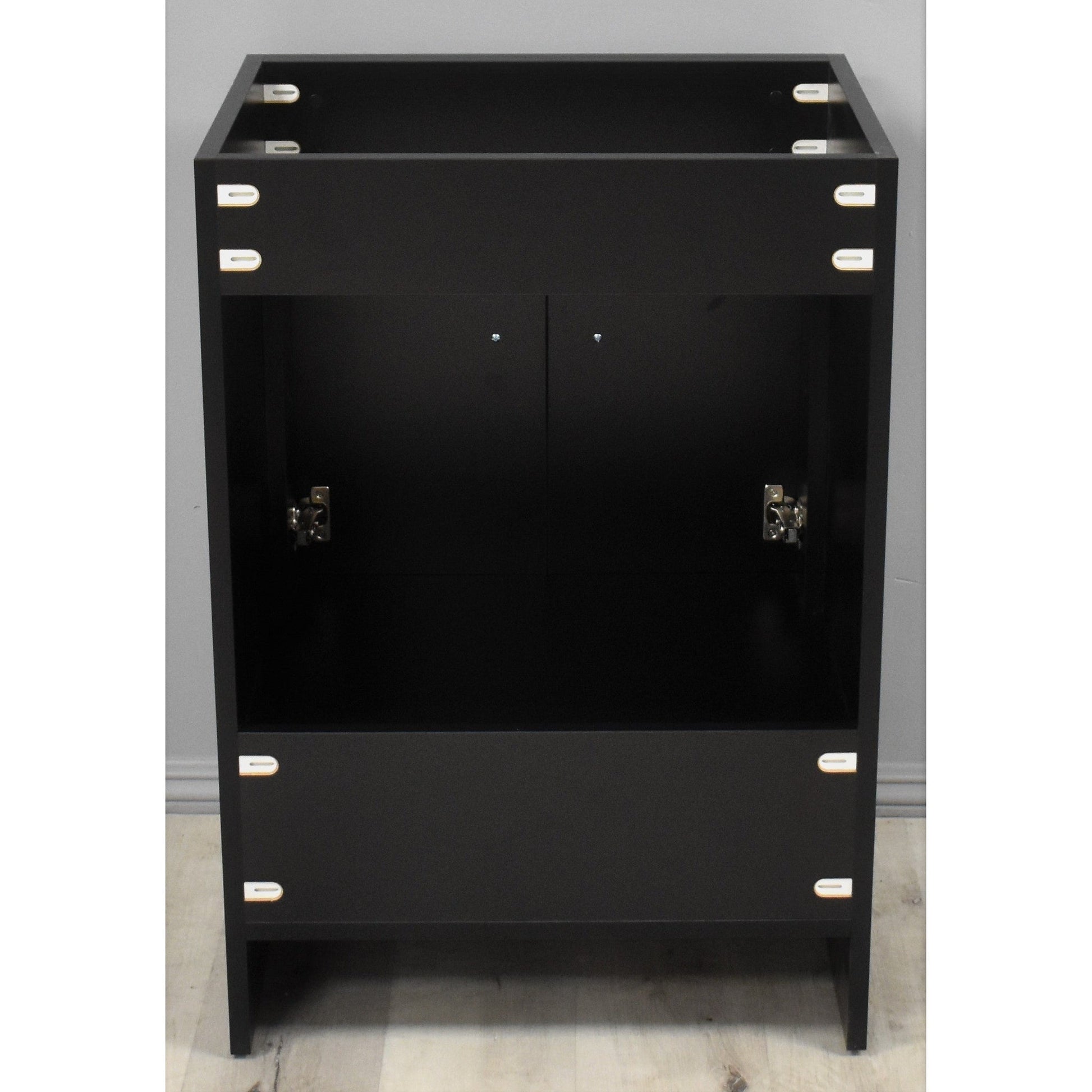 Volpa USA Pacific 24" Black Freestanding Modern Bathroom Vanity With Brushed Nickel Round Handles Cabinet Only