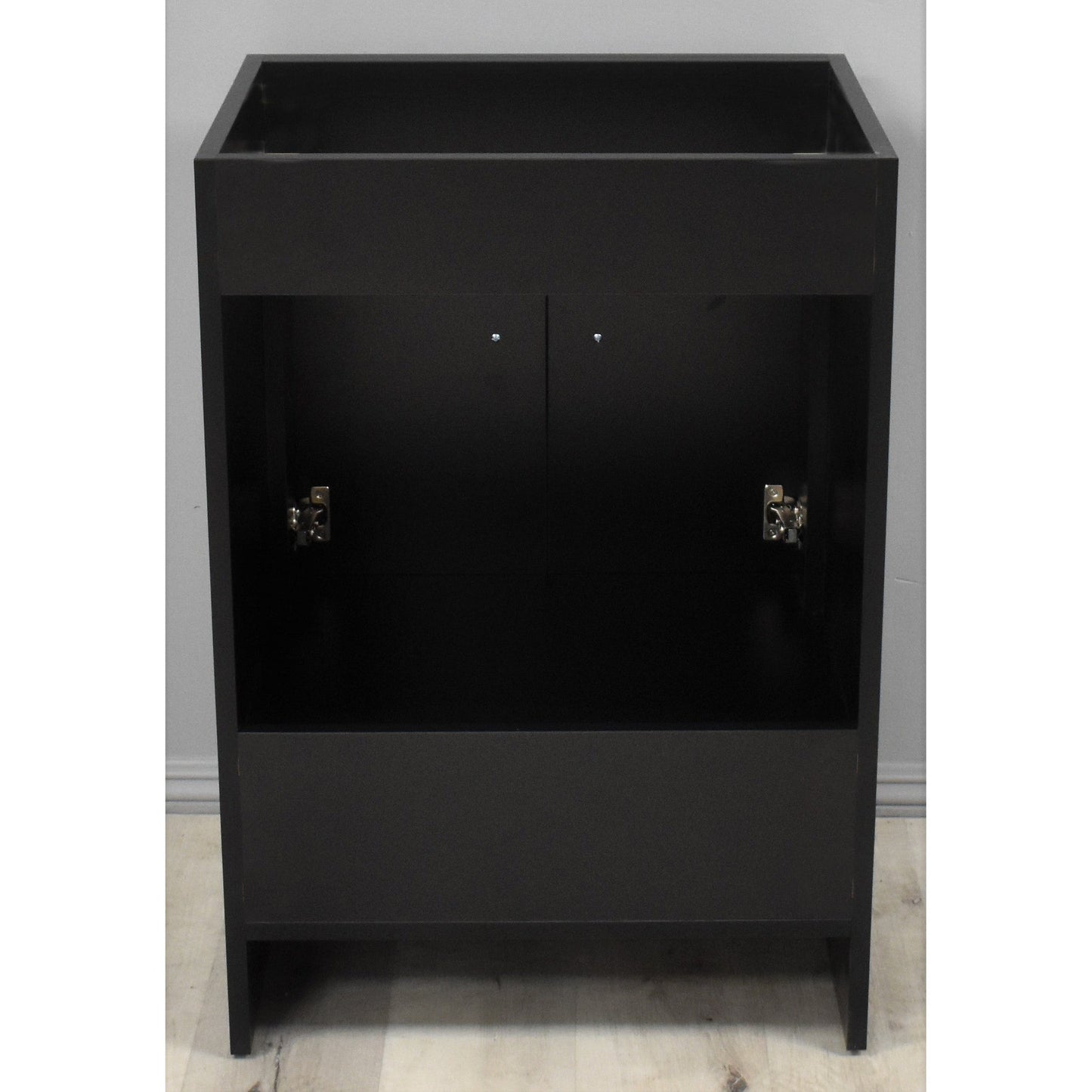 Volpa USA Pacific 24" Black Freestanding Modern Bathroom Vanity With Brushed Nickel Round Handles Cabinet Only