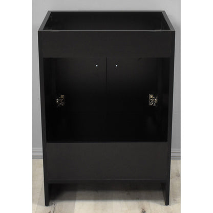 Volpa USA Pacific 24" Black Freestanding Modern Bathroom Vanity With Brushed Nickel Round Handles Cabinet Only