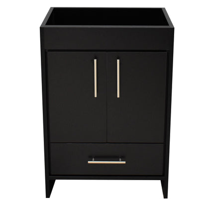 Volpa USA Pacific 24" Black Freestanding Modern Bathroom Vanity With Brushed Nickel Round Handles Cabinet Only