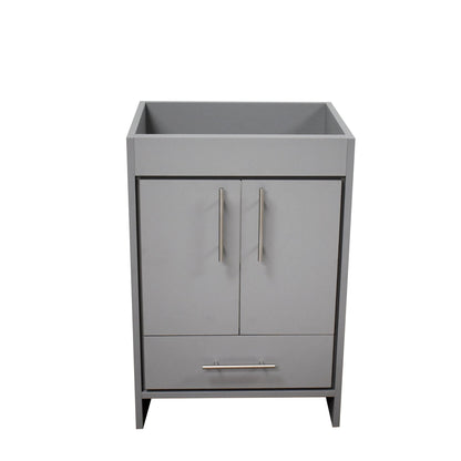 Volpa USA Pacific 24" Gray Freestanding Modern Bathroom Vanity With Brushed Nickel Round Handles Cabinet Only