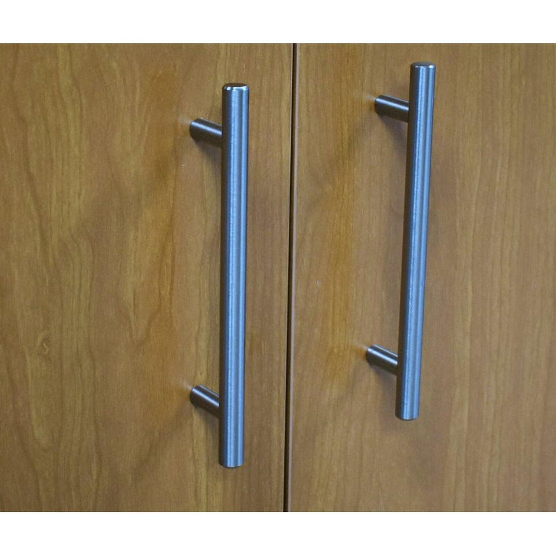 Volpa USA Pacific 24" Honey Maple Freestanding Modern Bathroom Vanity With Integrated Ceramic Top and Brushed Nickel Round Handles