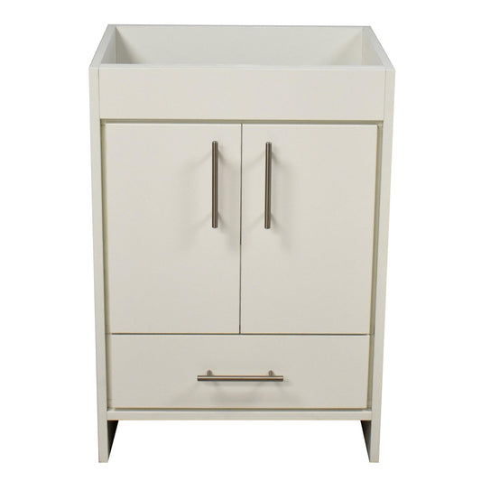 Volpa USA Pacific 24" Soft White Freestanding Modern Bathroom Vanity With Brushed Nickel Round Handles Cabinet Only