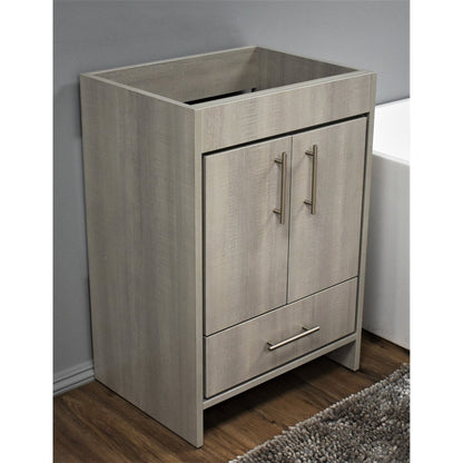 Volpa USA Pacific 24" Weathered Gray Freestanding Modern Bathroom Vanity With Brushed Nickel Round Handles Cabinet Only