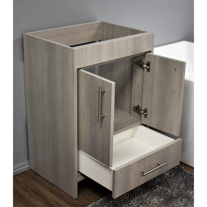 Volpa USA Pacific 24" Weathered Gray Freestanding Modern Bathroom Vanity With Brushed Nickel Round Handles Cabinet Only