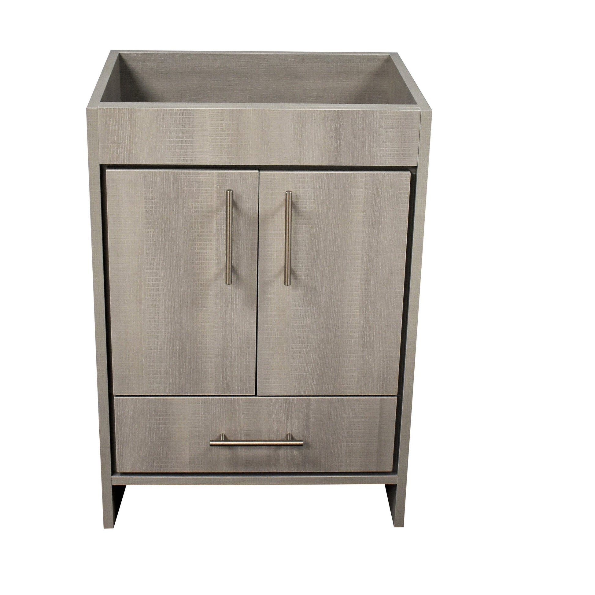 Volpa USA Pacific 24" Weathered Gray Freestanding Modern Bathroom Vanity With Brushed Nickel Round Handles Cabinet Only