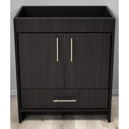 Volpa USA Pacific 30" Black Ash Freestanding Modern Bathroom Vanity With Brushed Nickel Round Handles Cabinet only