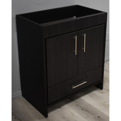 Volpa USA Pacific 30" Black Ash Freestanding Modern Bathroom Vanity With Brushed Nickel Round Handles Cabinet only