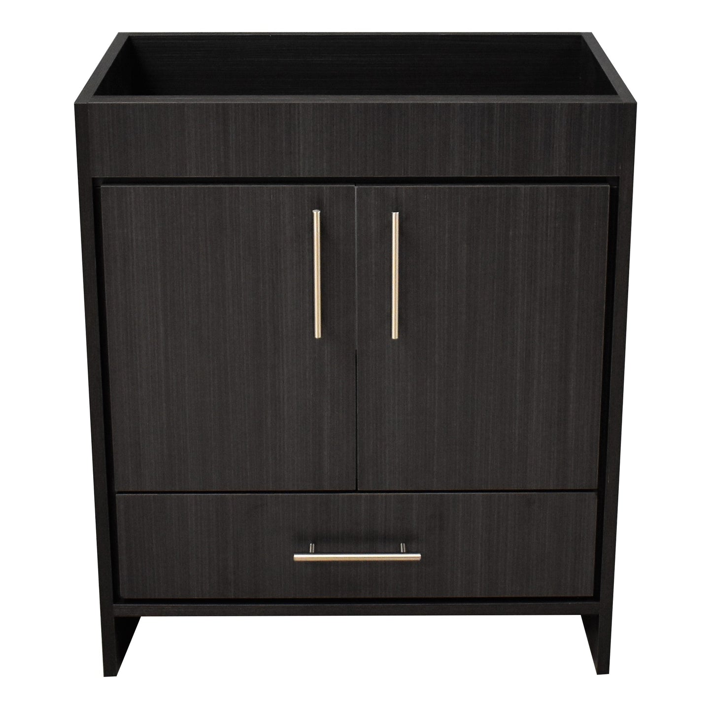 Volpa USA Pacific 30" Black Ash Freestanding Modern Bathroom Vanity With Brushed Nickel Round Handles Cabinet only