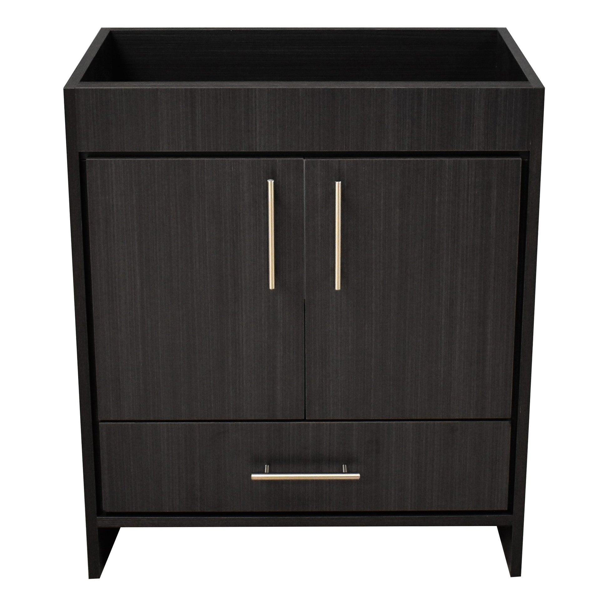 Volpa USA Pacific 30" Black Ash Freestanding Modern Bathroom Vanity With Brushed Nickel Round Handles Cabinet only