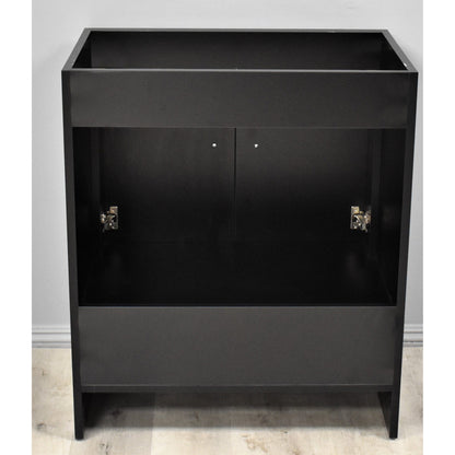 Volpa USA Pacific 30" Black Freestanding Modern Bathroom Vanity With Brushed Nickel Round Handles Cabinet Only