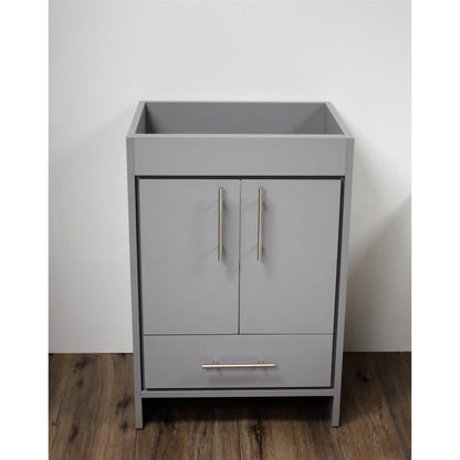 Volpa USA Pacific 30" Gray Freestanding Modern Bathroom Vanity With Brushed Nickel Round Handles Cabinet Only