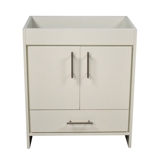 Volpa USA Pacific 30" Soft White Freestanding Modern Bathroom Vanity With Brushed Nickel Round Handles Cabinet Only