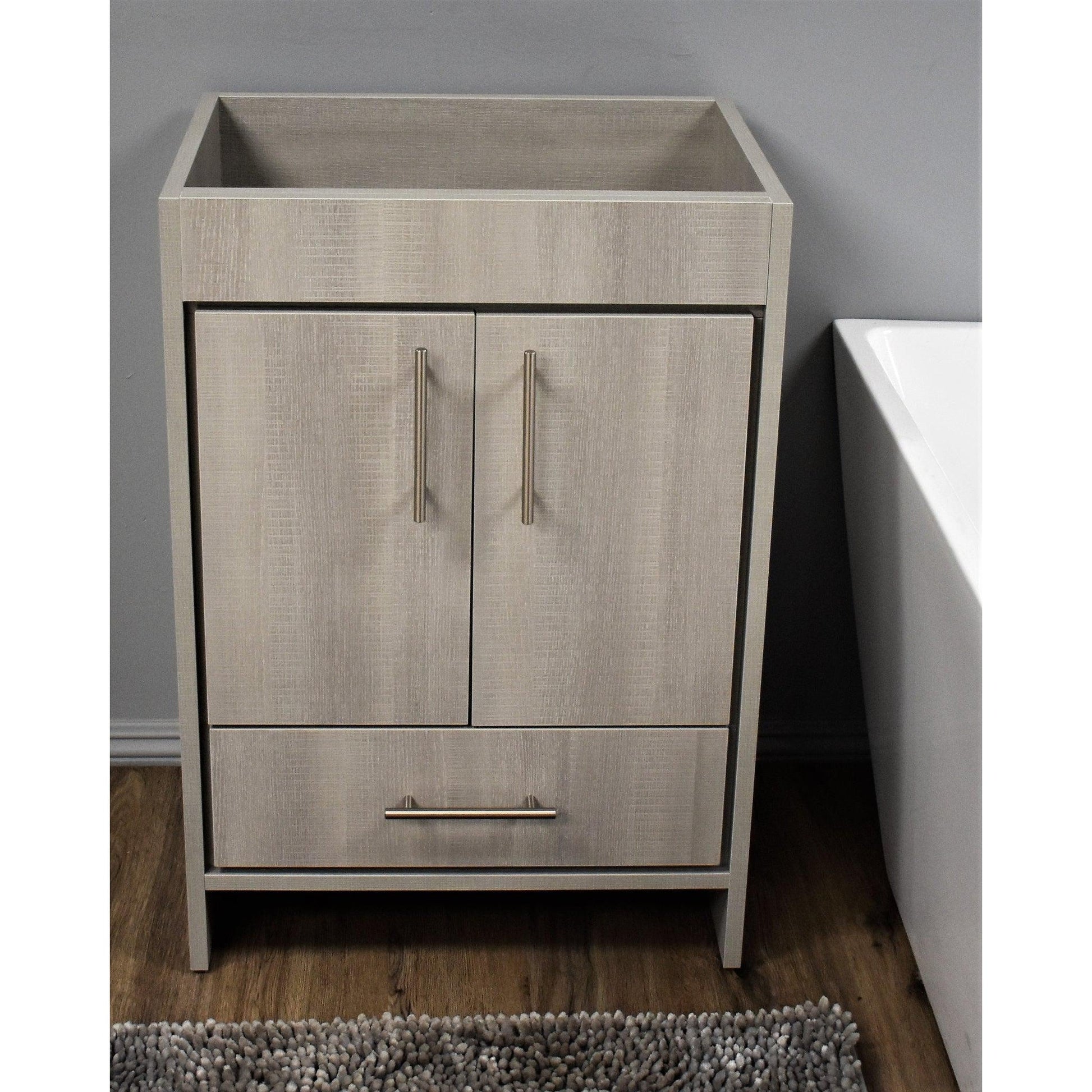 Volpa USA Pacific 30" Weathered Gray Freestanding Modern Bathroom Vanity With Brushed Nickel Round Handles Cabinet Only