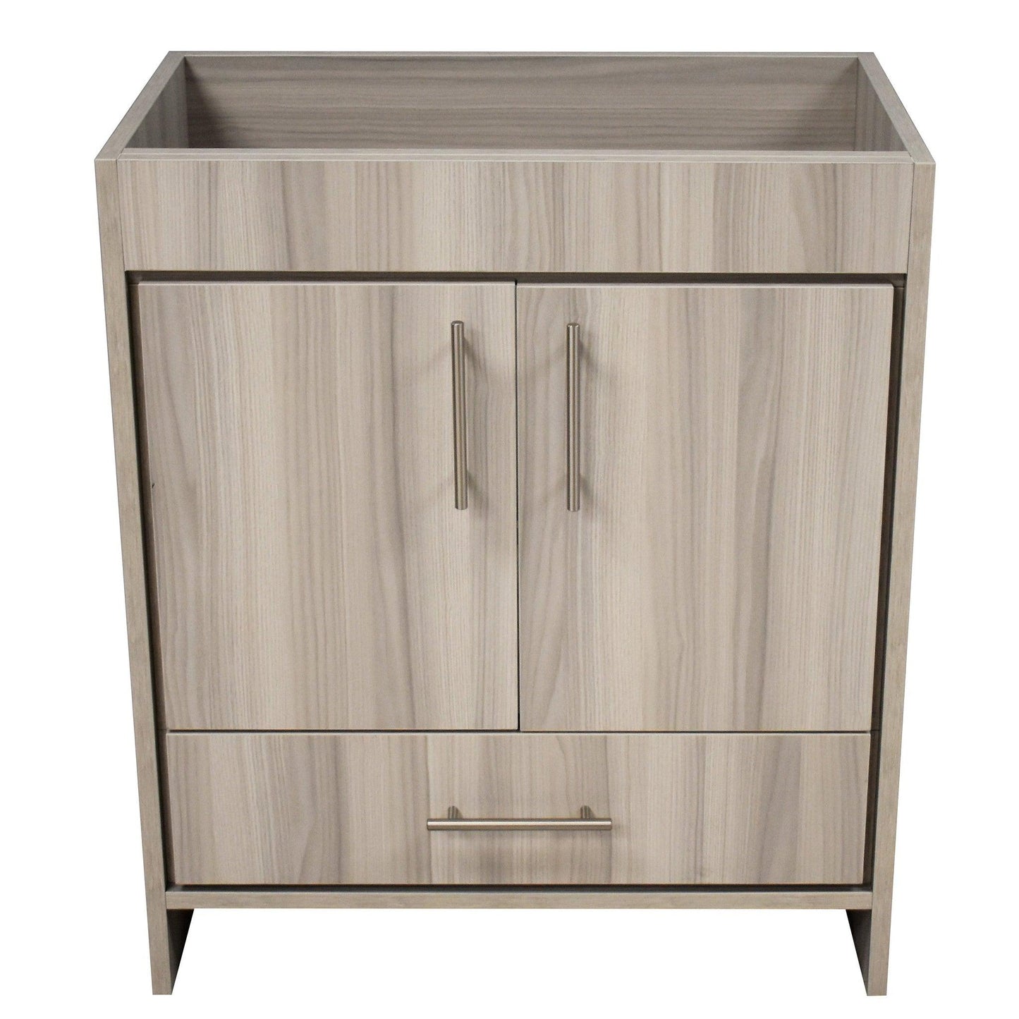 Volpa USA Pacific 36" Ash Gray Freestanding Modern Bathroom Vanity With Brushed Nickel Round Handles Cabinet Only