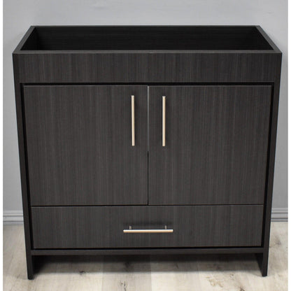 Volpa USA Pacific 36" Black Ash Freestanding Modern Bathroom Vanity With Brushed Nickel Round Handles Cabinet Only